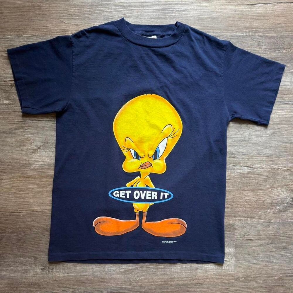 Warner-bros Men's Navy and Blue T-shirt